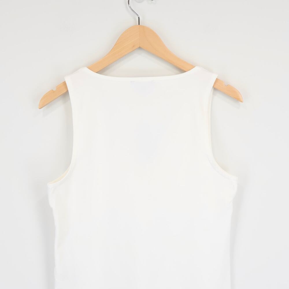 NWT J.Crew Stretch Cotton-Blend V-Neck Tank Top In White Size Medium - Picture 5 of 8